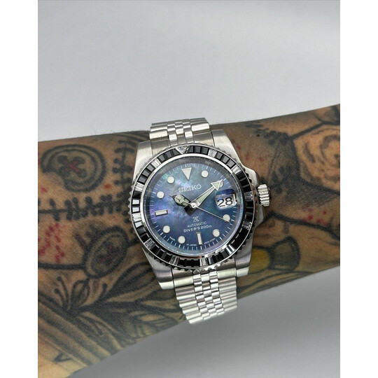 Custom Seiko Mod • Black Pearl Diamond Yachtmaster • 40mm